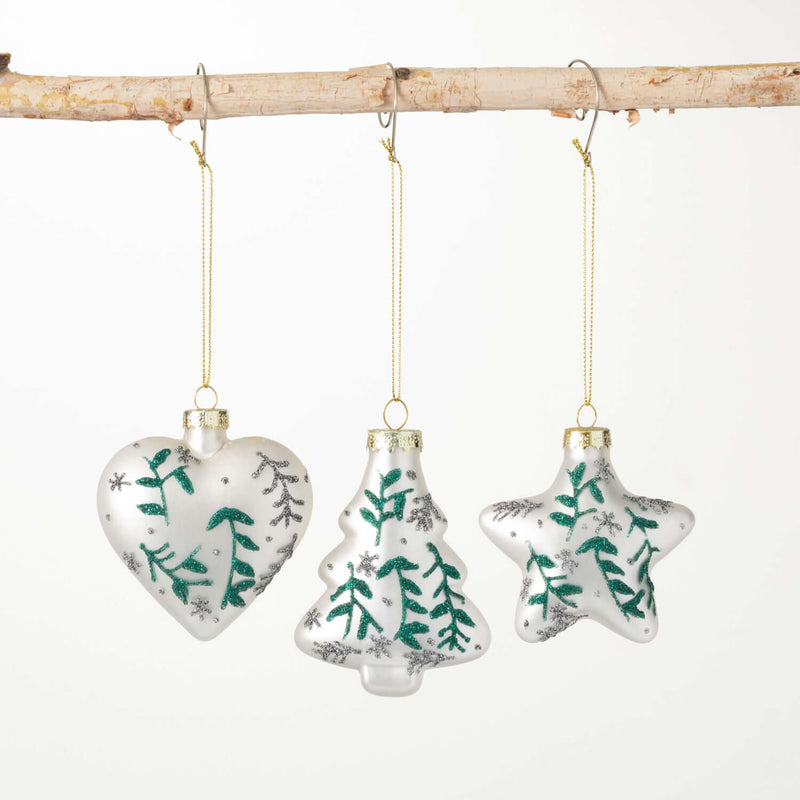 Glittered Motif Ornament Set