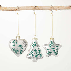 Glittered Motif Ornament Set