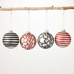 Patterned Ball Ornament Set