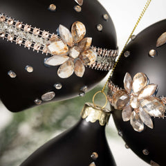Matte Black Gem Ornament Set
