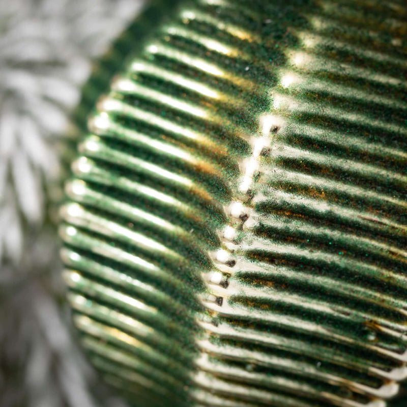 Gold Green Textured Ornaments