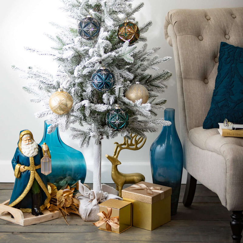 Frosted Metallic Ornament Set