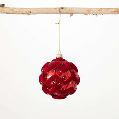 Red Velvet Pattern Ornament