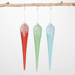 Glittered Drop Ornament Set