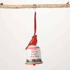 Cardinal-Topped Bell Ornament