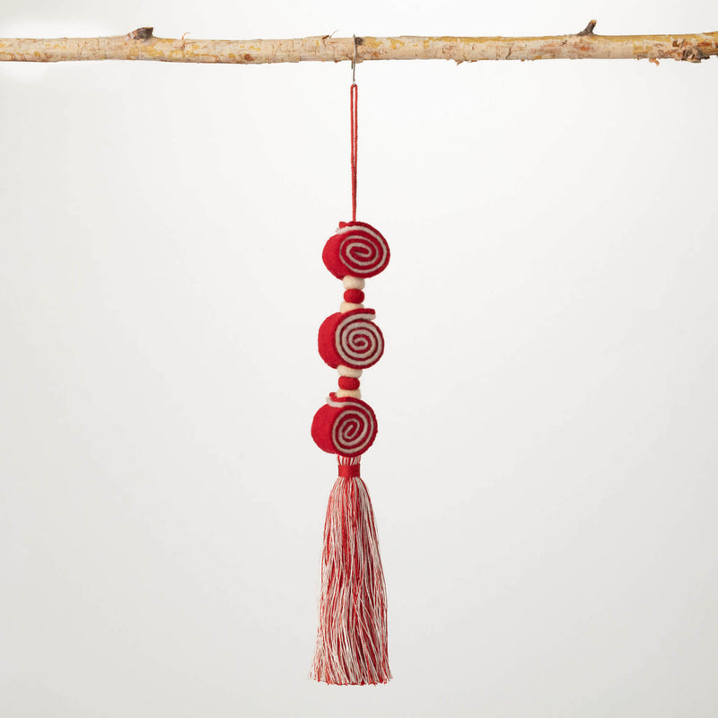 Red Felt Candy Tassel Ornament