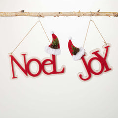 Noel And Joy Ornament Set Of 2