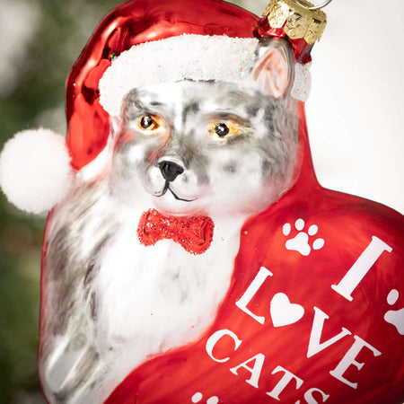 "I Love Cats" Heart Ornament