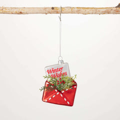 Glass Winter Wishes Ornament