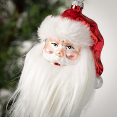 Glass Santa Head Ornament