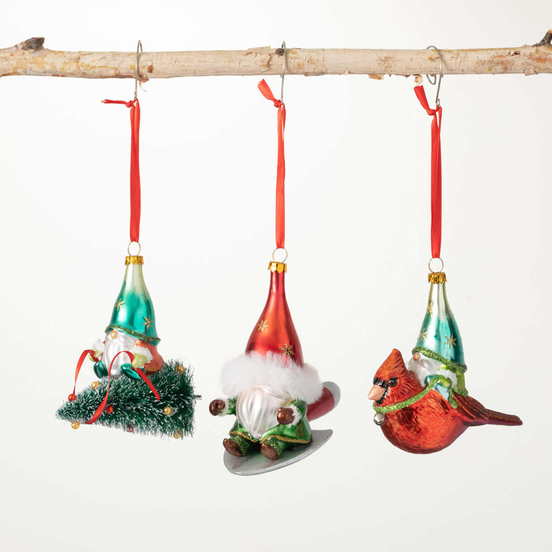 Fun Gnomes Glass Ornament Set