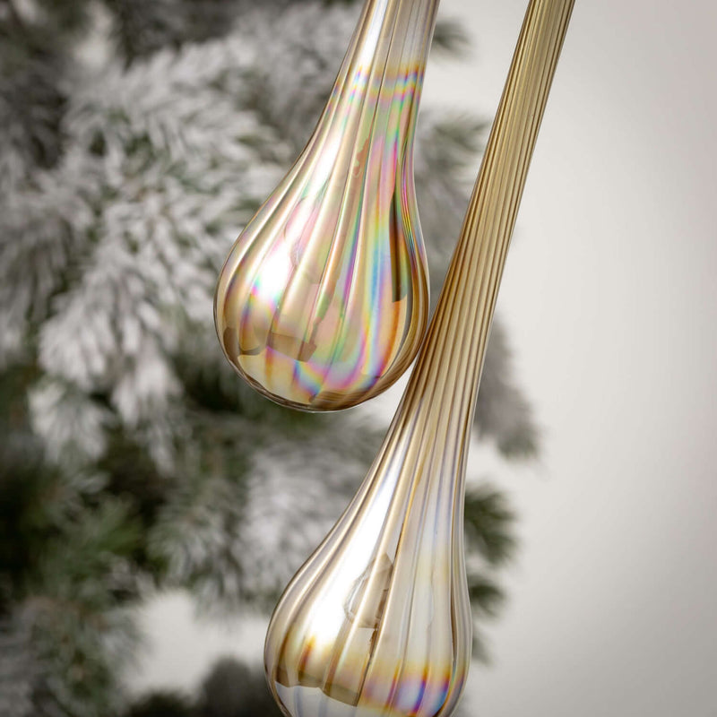 Golden Teardrop Ornament Set