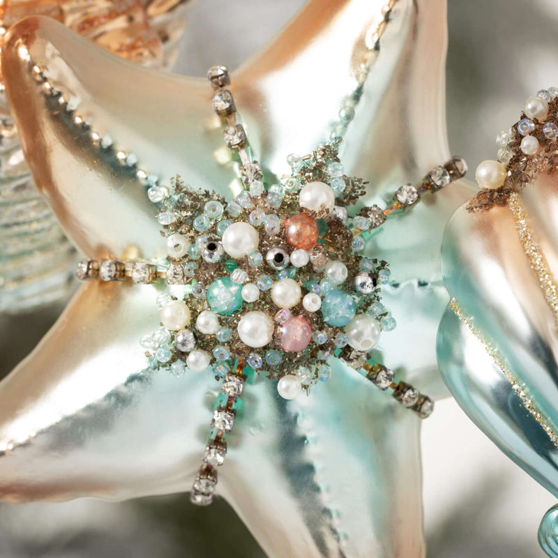 Glass Seashells Ornament Set 3