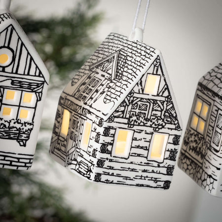 Ceramic House Ornament Set
