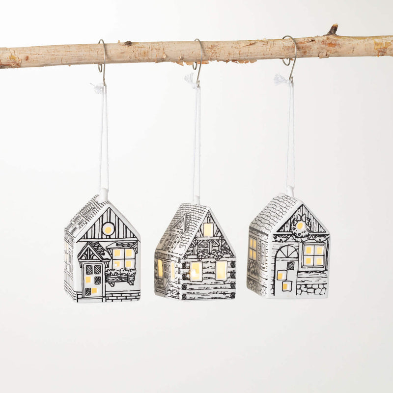 Ceramic House Ornament Set