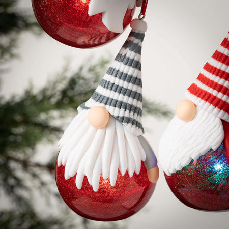 Led Gnome Ornament Set Of 3