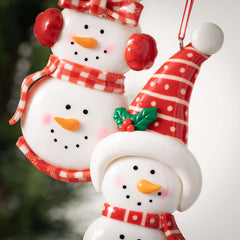 Stacked Snowmen Ornament Set