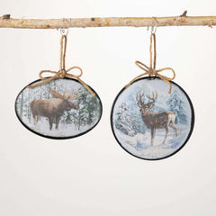 Moose And Deer Ornament Set