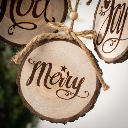 Wood Slice Ornament Set