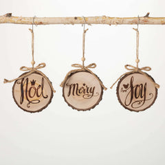 Wood Slice Ornament Set
