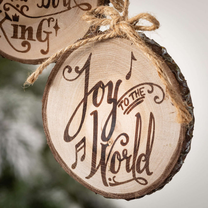 Wood Slice Ornament, Set Of 2