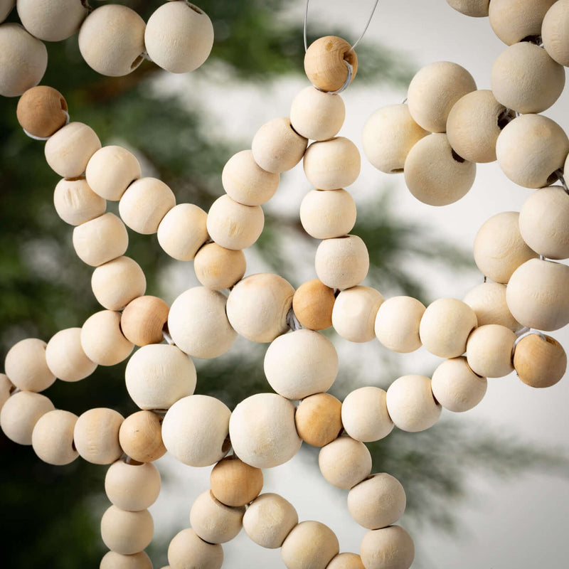Wood Bead Ornament, Set Of 3