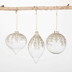 Gold Pine Ornament, Set Of 3