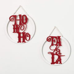 Merry Text Ornament, Set Of 2