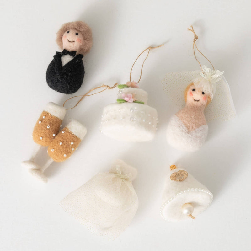 Felt Wedding Ornament Set