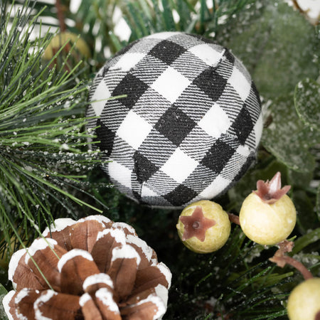 Flocked Plaid Pine Orb