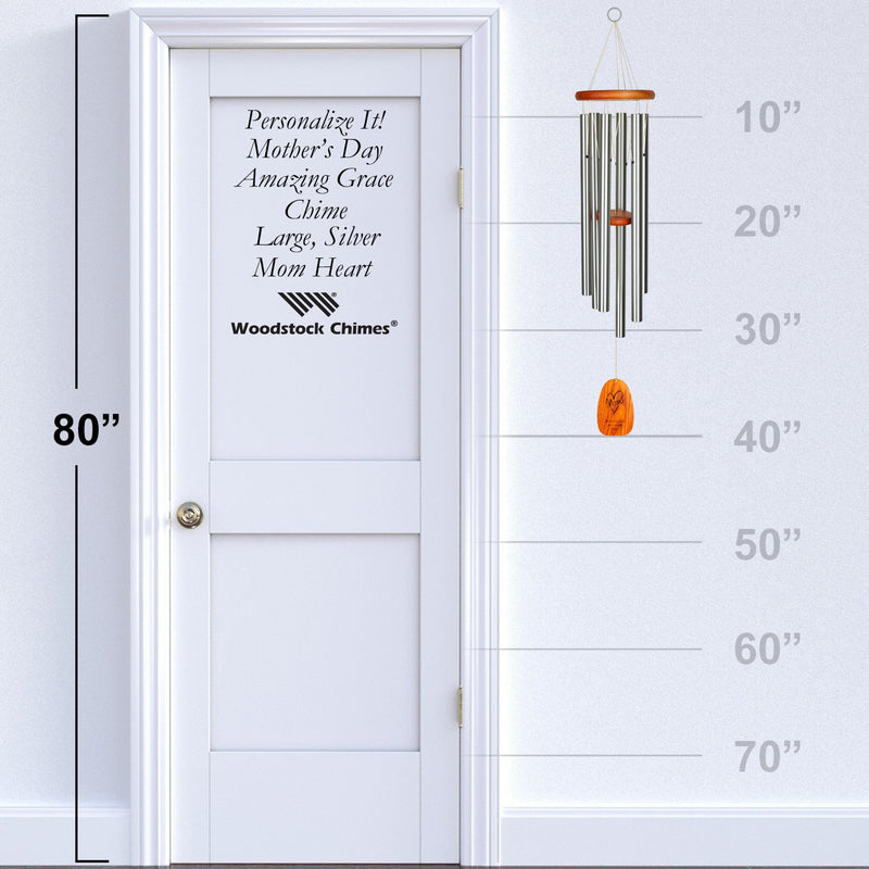 Personalize It! Mother's Day Amazing Grace Chime - Large, Silver, Mom Heart main image