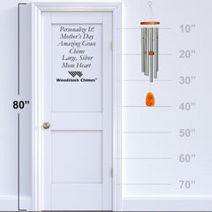 Personalize It! Mother's Day Amazing Grace Chime - Large, Silver, Mom Heart main image