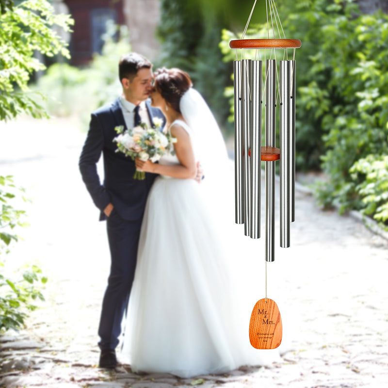 Personalize It! Mr+Mrs - Amazing Grace® Chime - Large, Silver main image