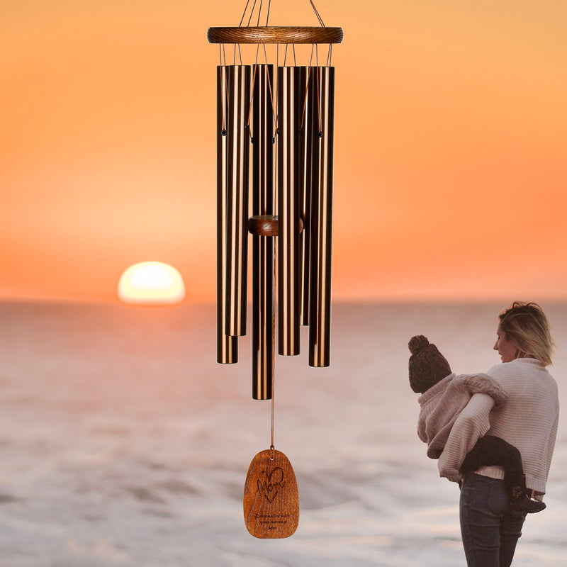 Personalize It! Mother's Day Amazing Grace Chime - Medium, Bronze, Mom Heart main image