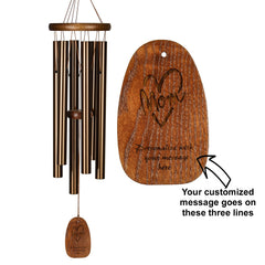 Personalize It! Mother's Day Amazing Grace Chime - Medium, Bronze, Mom Heart main image