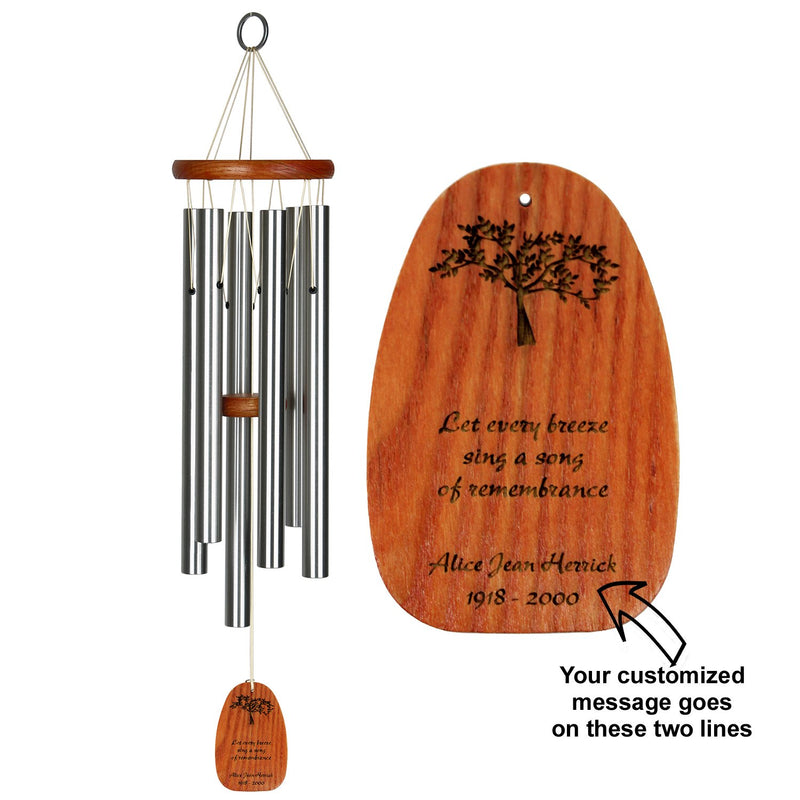 Personalize It! Sympathy Amazing Grace Chime - Medium Silver, Remembrance main image