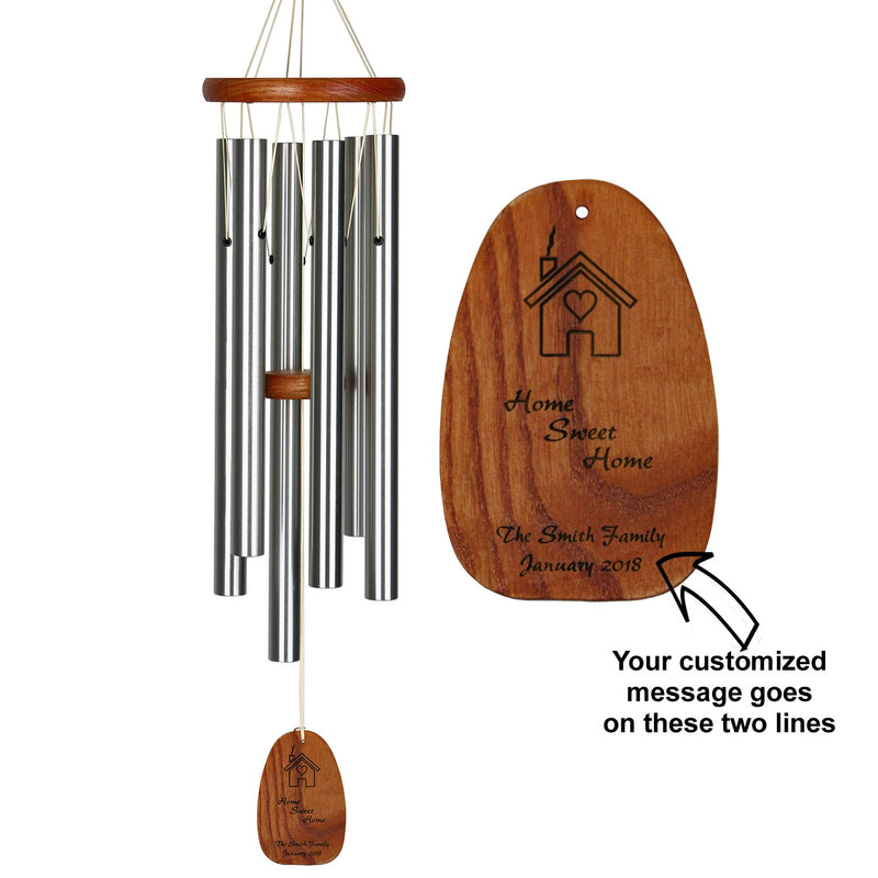 Personalize It! Housewarming Amazing Grace Chime - Medium, Silver, Home Sweet Home main image