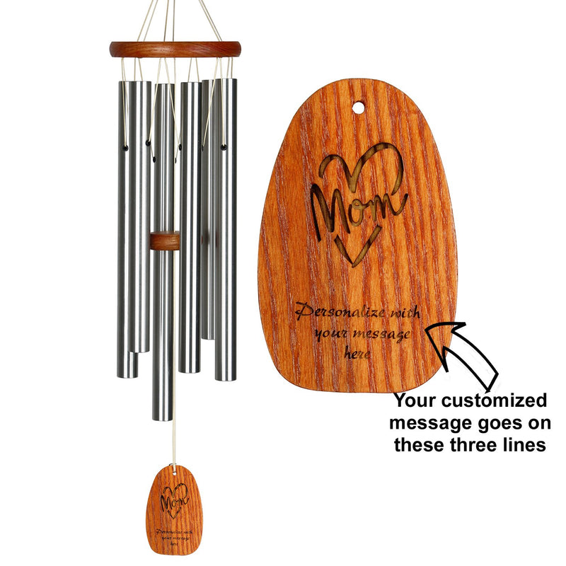 Personalize It! Mother's Day Amazing Grace Chime - Medium, Silver, Mom Heart main image