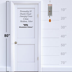 Personalize It! Mother's Day Amazing Grace Chime - Medium, Silver, Double Hearts main image