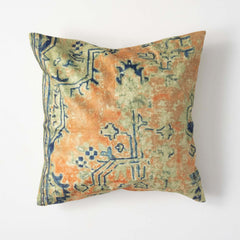 Blue & Orange Tapestry Pillow