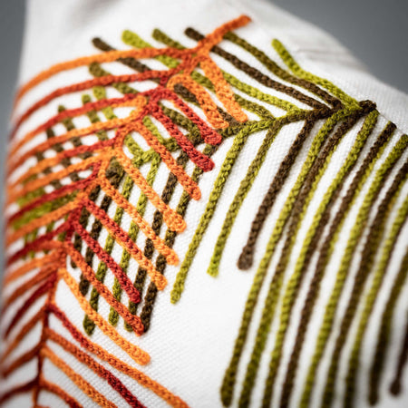 Stitched Fall Leaf Pillow