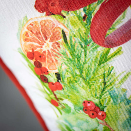 Pine And Fruit Wreath Pillow