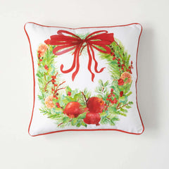 Pine And Fruit Wreath Pillow
