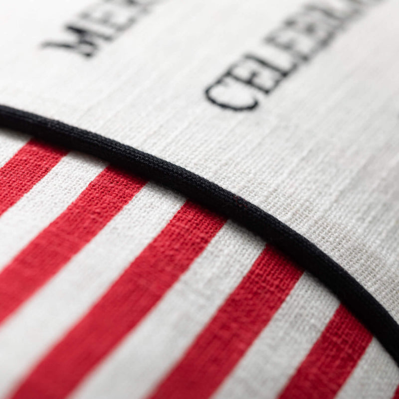 Happy Holidays Striped Pillow