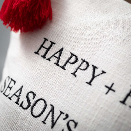Happy Holidays Tassel Pillow