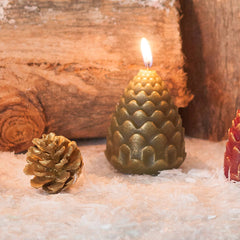 Vance Kitira Brushed Gold Mini Scented Pine Cone Candle