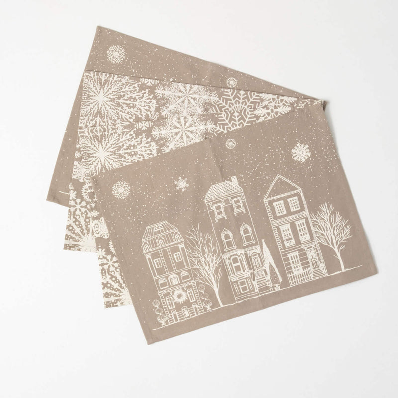 Village Scene Linen Placemat