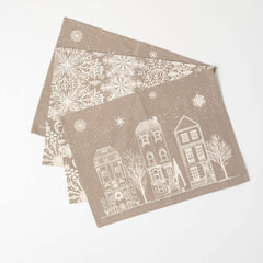 Village Scene Linen Placemat
