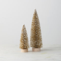 Gold Bottle Brush Tree Set