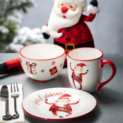 Happy Santa Snack Bowl Set